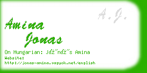 amina jonas business card